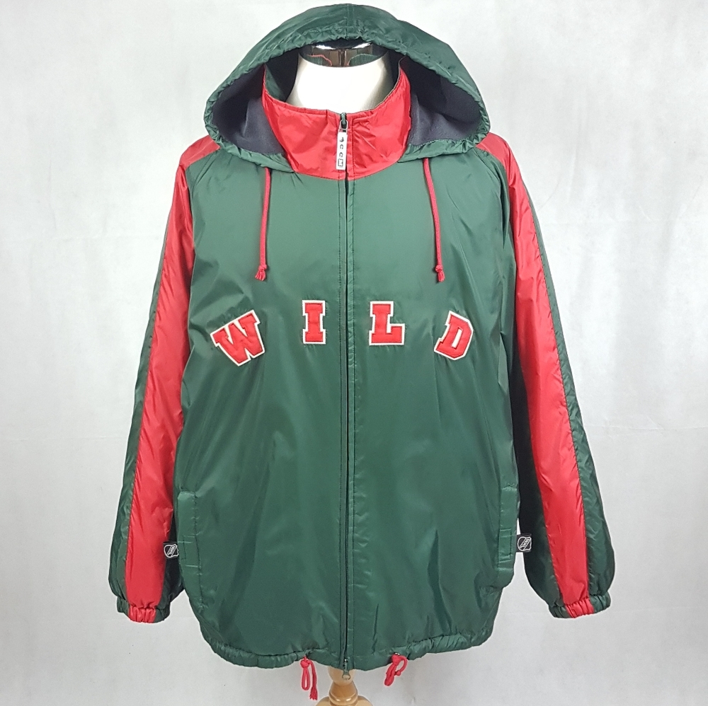 Minnesota Wild CCM Jacket Men's Size XL Green Red